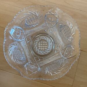 RARE ANTIQUE ESPG MCKEE SUNBURST AKA AZTEC SUNBURST 9” DIAMETER BOWL 1905-1925